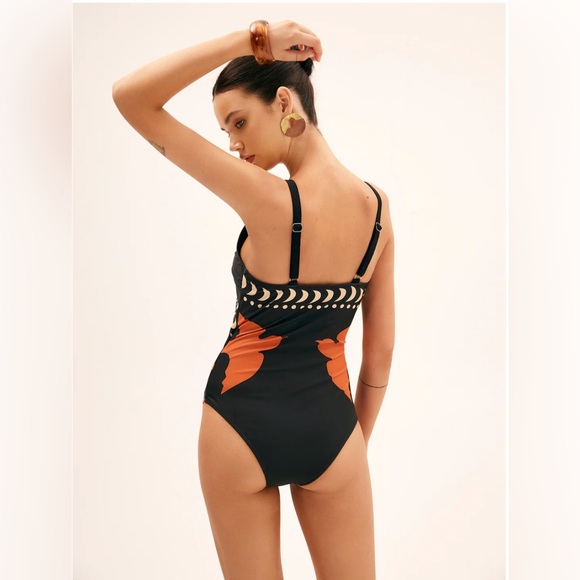 Commense Bird Print Cutout One Piece Swimsuit - Picture 2 of 5